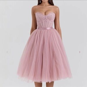 House of cb French tulle midi